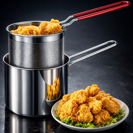 Olla Freidora en Aluminio PRO + 🎁Pinza Escurridor de Cocina 2 en 1