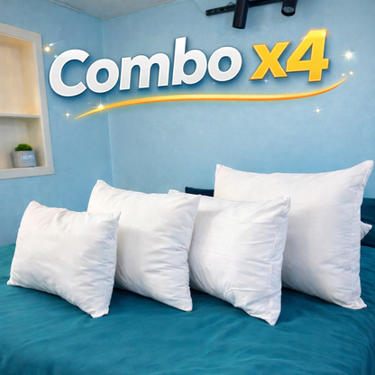 Combo x4 Almohadas Hoteleras Siliconada 40x60