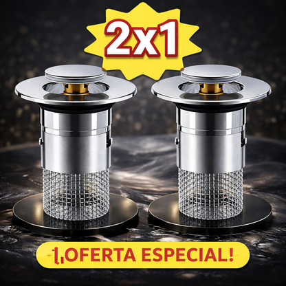 Combo 2x1 Tapón Filtro Acero Inoxidable